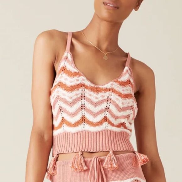 NWT FIGUE Quinn Bralette Orange Multi Medium - Picture 1 of 14